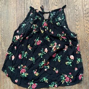 5/25 Ambiance Black Floral Sleeveless Blouse